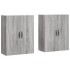 Armarios de pared 2 uds madera de ingeniería gris