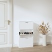 Mueble zapatero madera contrachapada blanco 59x17x108 cm