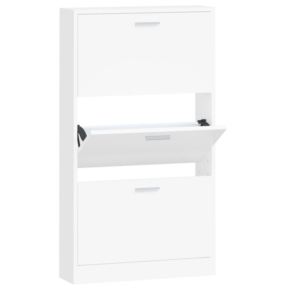 Mueble zapatero madera contrachapada blanco 59x17x108