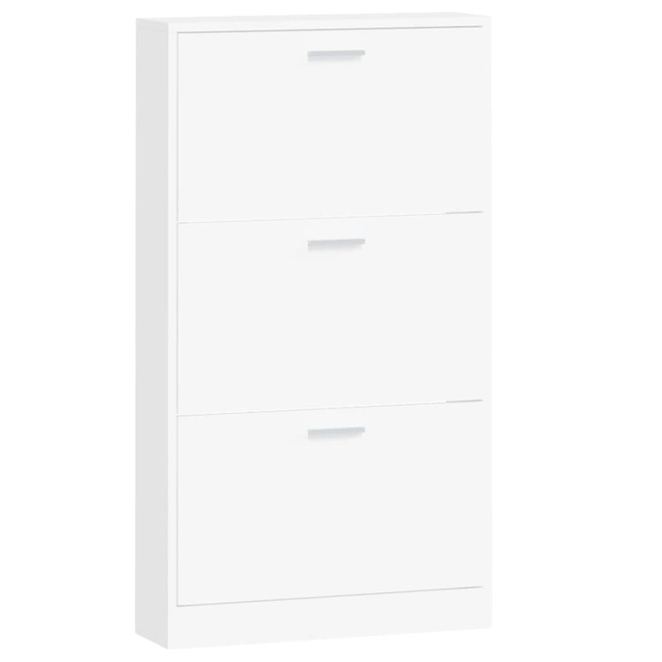 Mueble zapatero madera contrachapada blanco 59x17x108