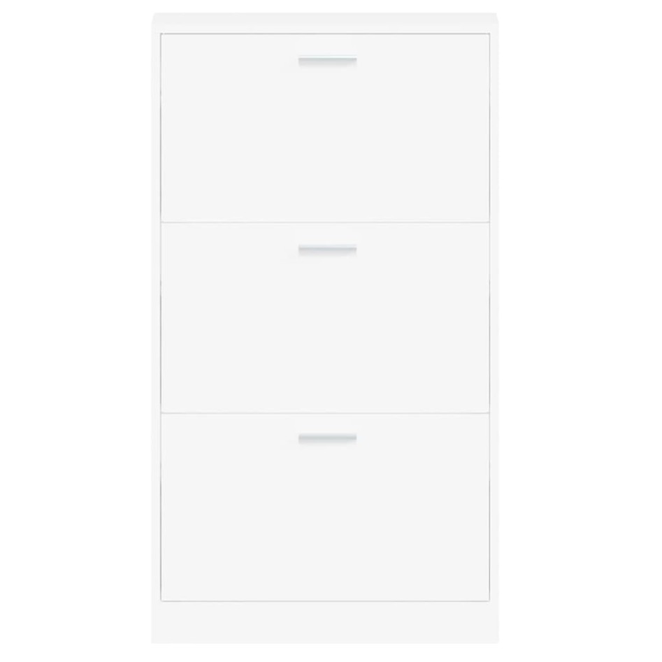 Mueble zapatero madera contrachapada blanco 59x17x108