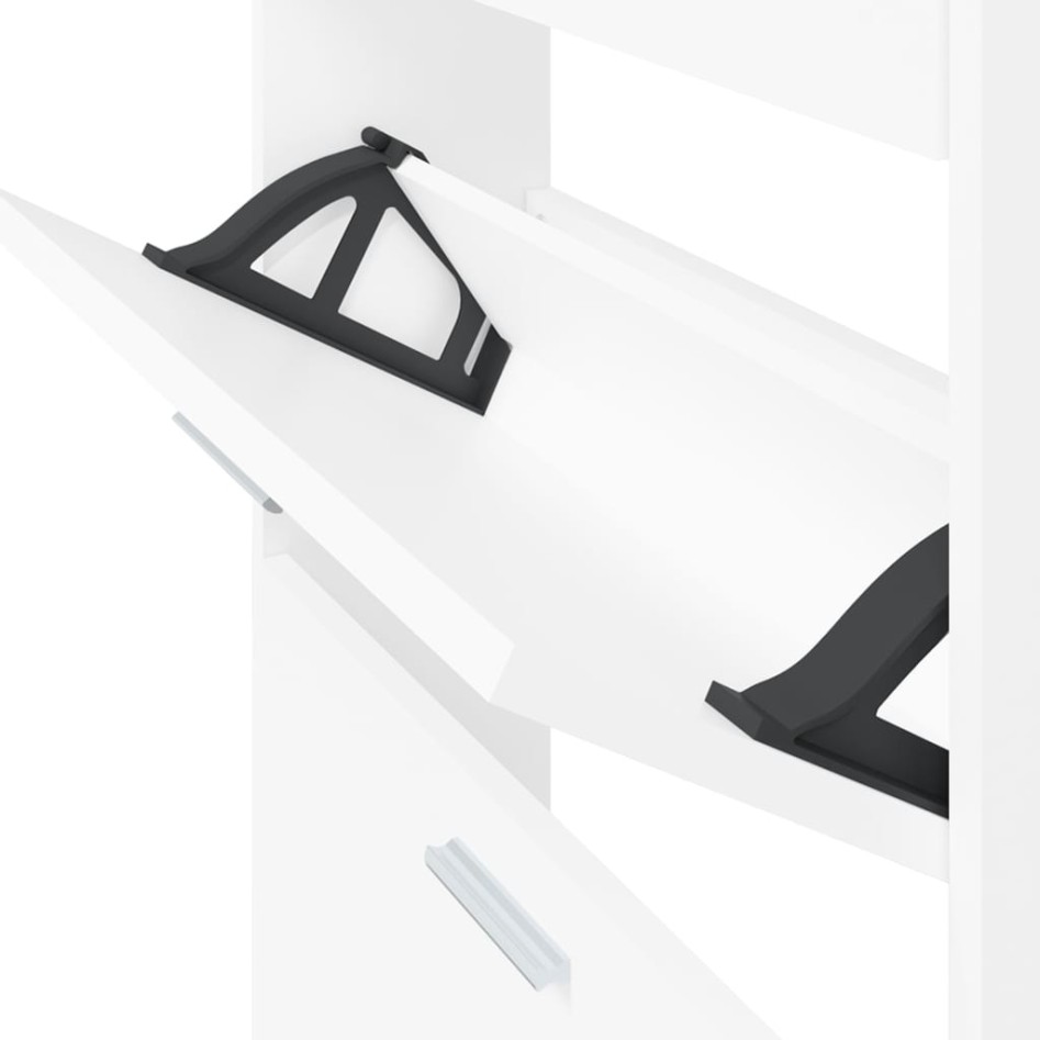 Mueble zapatero madera contrachapada blanco 59x17x108