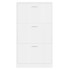 Mueble zapatero madera contrachapada blanco brillo 59x17x108