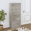 Mueble zapatero madera contrachapada gris hormigón 63x24x147 cm