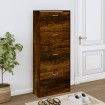 Mueble zapatero madera contrachapada roble ahumado 63x24x147 cm