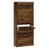 Mueble zapatero madera contrachapada roble ahumado 63x24x147
