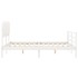 Estructura de cama con cabecero madera maciza blanco 140x190