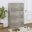 Mueble zapatero madera contrachapada gris hormigón 63x24x103 cm