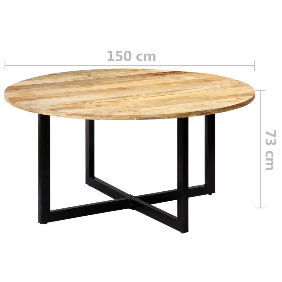 Mesa de comedor de madera maciza de mango 150x73