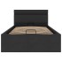 Cama hidráulica almacenaje LED sin colchón negro 100x200