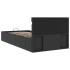 Cama hidráulica almacenaje LED sin colchón negro 100x200