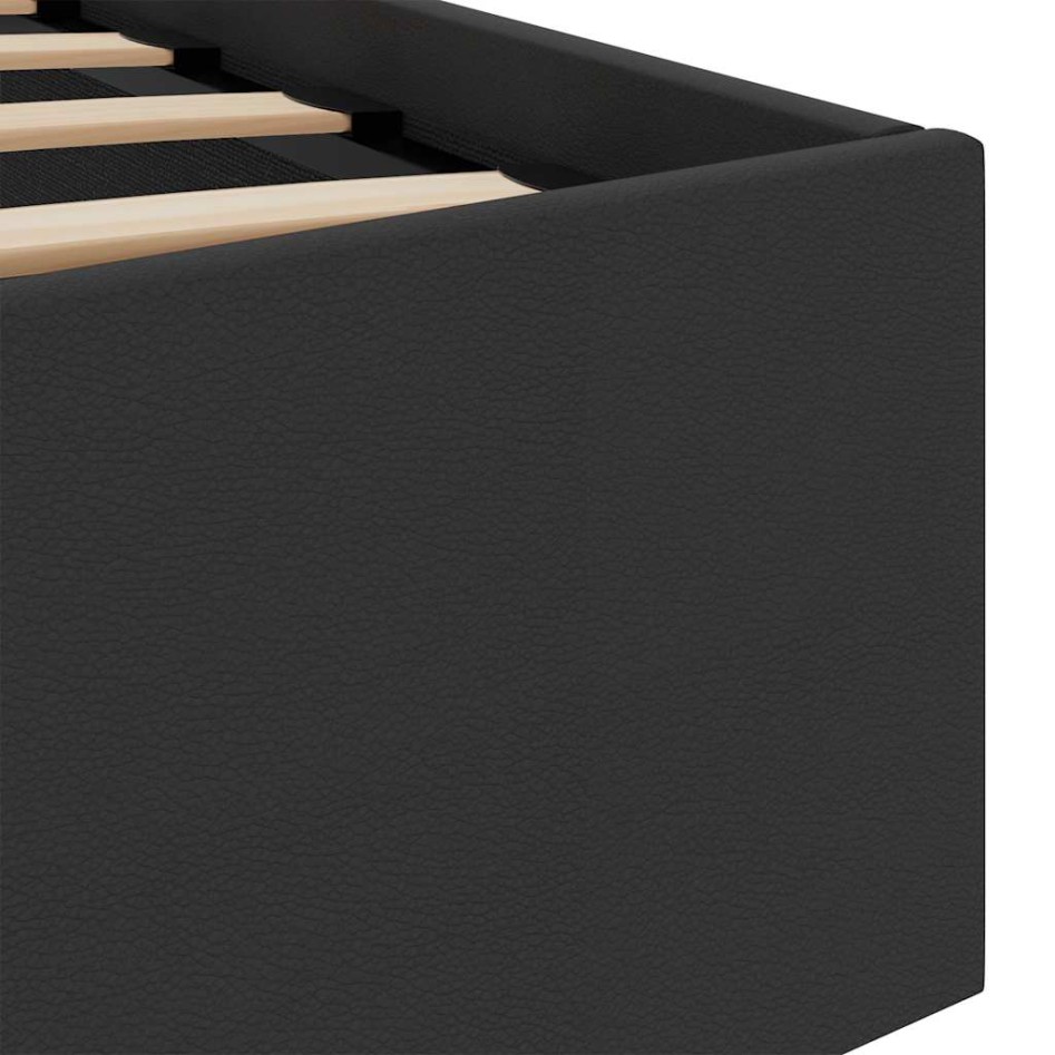 Cama hidráulica almacenaje LED sin colchón negro 100x200