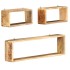 Juego de estantes cubo de pared 3 piezas madera maciza de