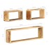 Juego de estantes cubo de pared 3 piezas madera maciza de