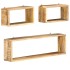 Juego de estantes cubo de pared 3 piezas madera maciza de
