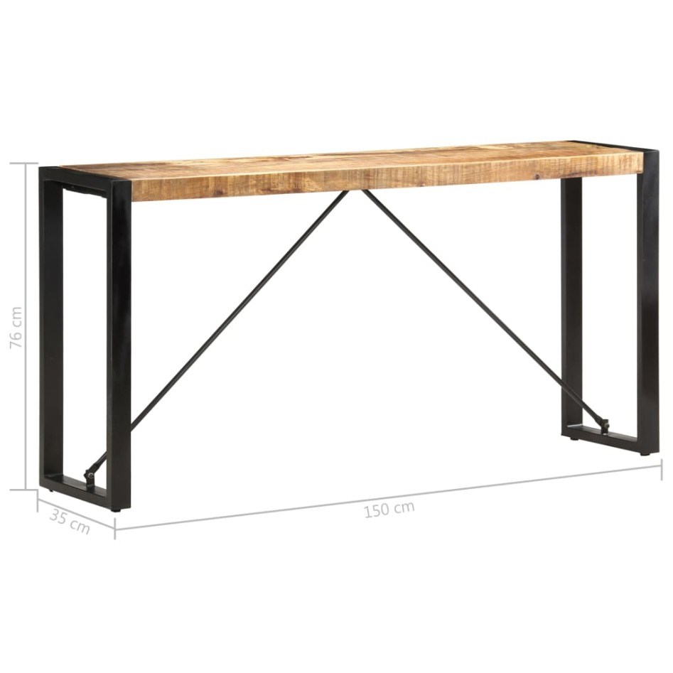 Mesa consola de madera maciza de mango 150x35x76