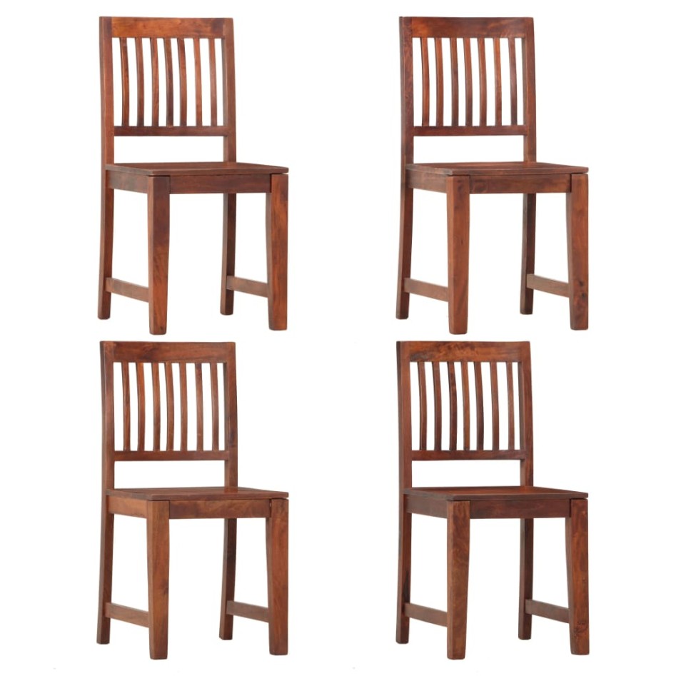 Sillas de comedor 4 unidades madera maciza de