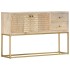Aparador de madera maciza de mango dorado 120x30x75