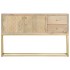 Aparador de madera maciza de mango dorado 120x30x75