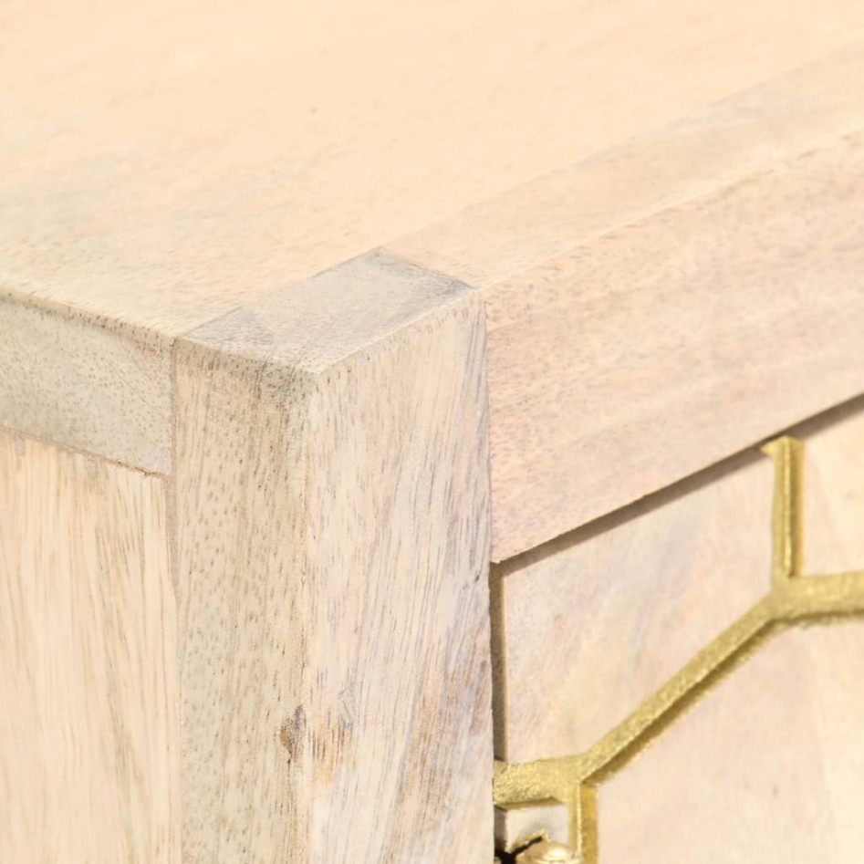Aparador de madera maciza de mango dorado 120x30x75