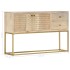 Aparador de madera maciza de mango dorado 120x30x75