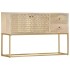 Aparador de madera maciza de mango dorado 120x30x75