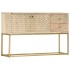 Aparador de madera maciza de mango dorado 120x30x75