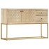 Aparador de madera maciza de mango dorado 120x30x75