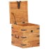 Baúl de madera maciza de acacia 40x40x40