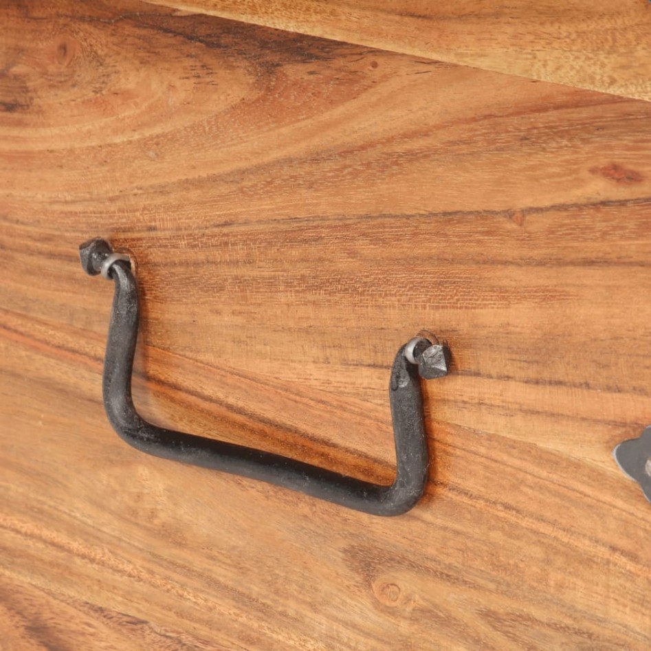 Baúl de madera maciza de acacia 40x40x40