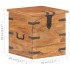 Baúl de madera maciza de acacia 40x40x40