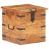 Baúl de madera maciza de acacia 40x40x40