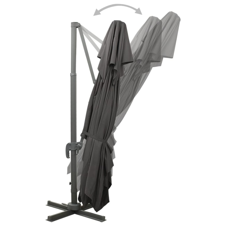 Sombrilla jardín voladiza cubierta doble antracita 400x300