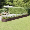 Jardinera arriate acero recubrimiento polvo marrón 620x80x36 cm