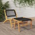 Silla de jardín con reposapiés madera maciza teca y