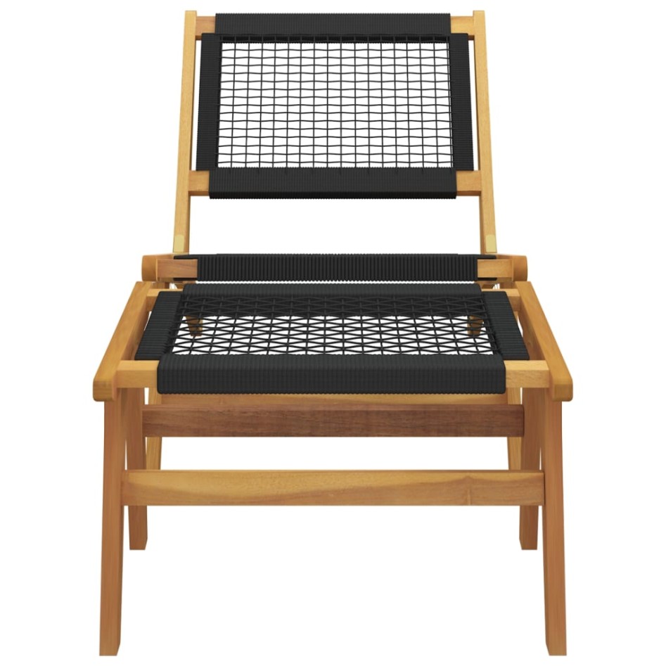 Silla de jardín con reposapiés madera maciza teca y