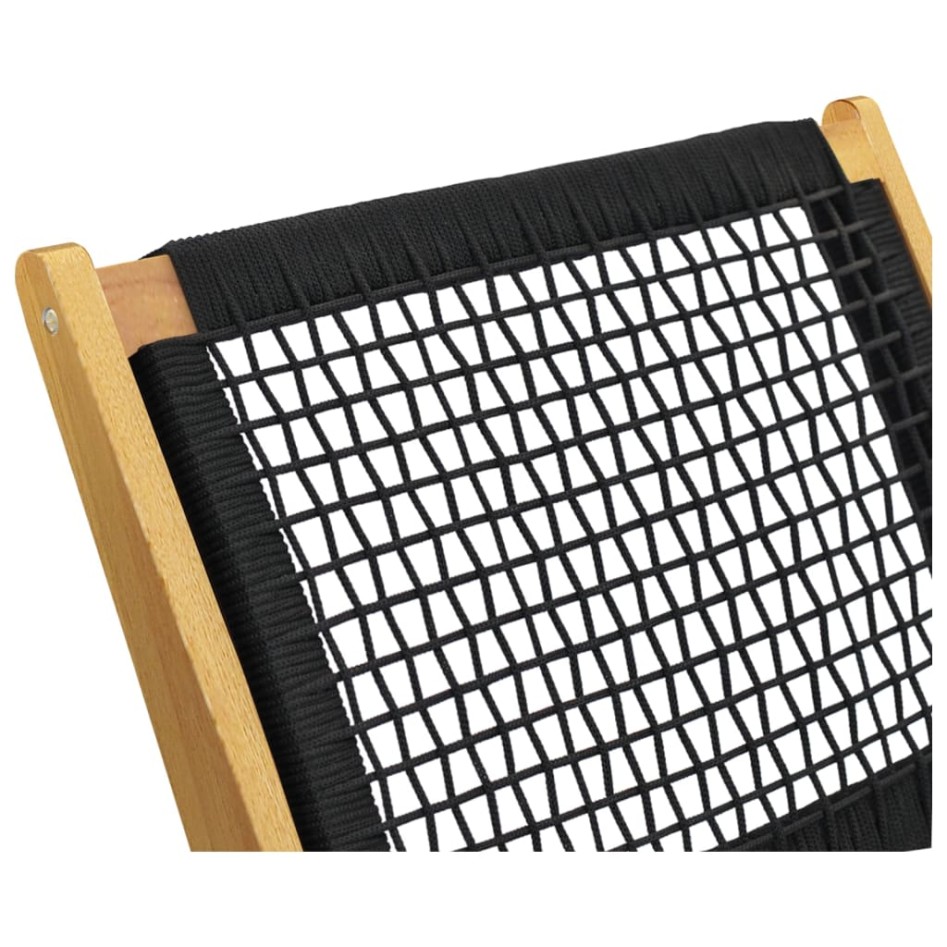 Silla de jardín con reposapiés madera maciza teca y