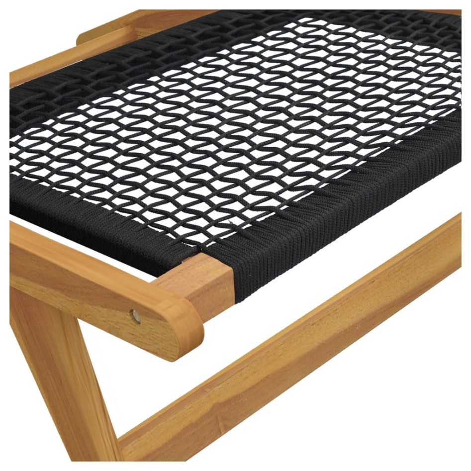 Silla de jardín con reposapiés madera maciza teca y