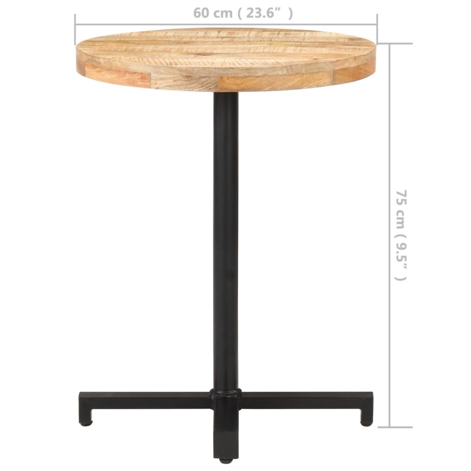 Mesa de bistró redonda madera de mango rugosa Ø60x75