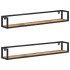 Estantes de pared 2 unidades 120 cm madera de mango