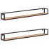 Estantes de pared 2 unidades 160 cm madera maciza