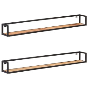Estantes de pared 2 unidades 160 cm madera maciza