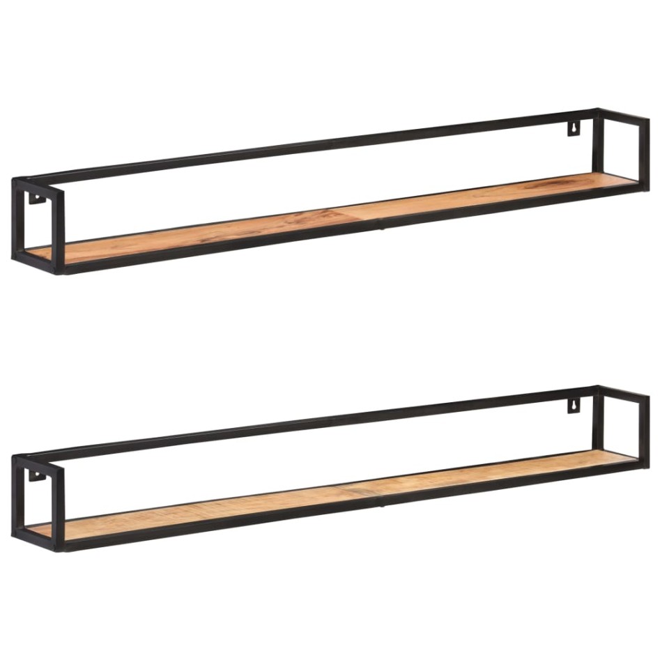 Estantes de pared 2 unidades 160 cm madera maciza