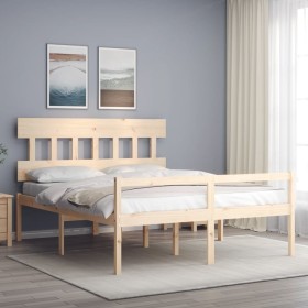 Cama para personas mayores con cabecero madera maciza