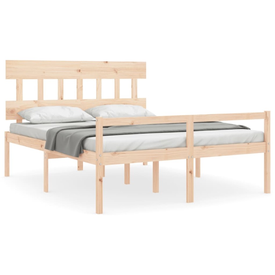 Cama para personas mayores con cabecero madera maciza