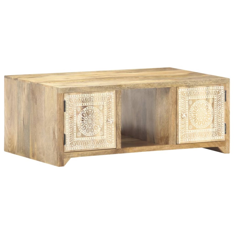 Mesa de centro de madera maciza de mango 90x50x35