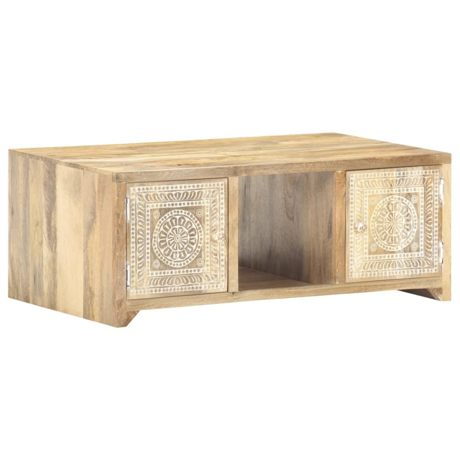 Mesa de centro de madera maciza de mango 90x50x35