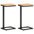 Mesitas auxiliares 2 uds madera mango maciza 31,5x24,5x64,5