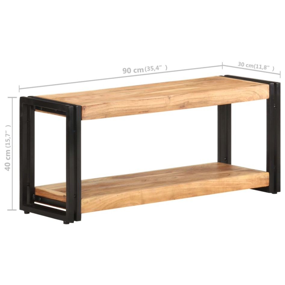 Mueble para TV de madera maciza de acacia 90x30x40