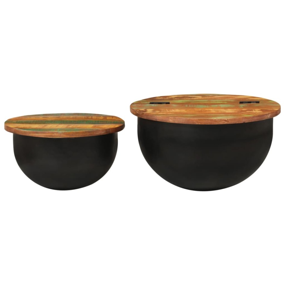 Juego de mesas de centro 2 piezas madera maciza